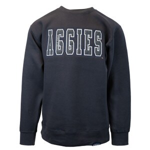 Utah State Aggies Felt Lettering Unisex Crew Sweatshirt gray